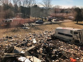 This photo provided by a member of Congress, shows a crash site near Crozet, Va., Wednesday, Jan. 31, 2018.
