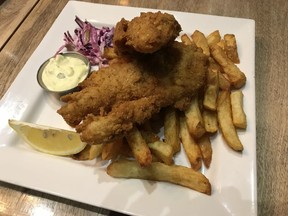 Fish and chips at Hunter's Public House