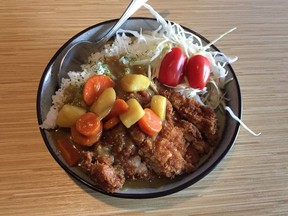 Pork cutlet, curry and rice at Kuidaore on Preston Street.
