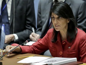 UN Ambassador Nikki Haley at UN headquarters in July 2017.