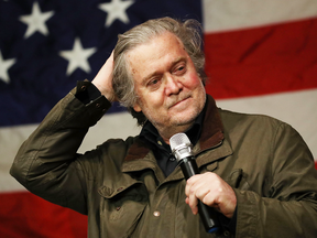 Steve Bannon at a rally for Roy Moore in December 2017.