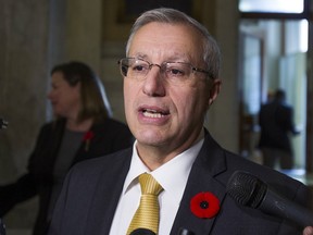 Ontario PC Finance Critic,  Vic Fedeli talks to media at Queen's Park in Toronto, Ont. on Thursday November 3, 2016.