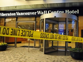 Sandip Duhre was shot to death in the lobby of the Sheraton Wall Centre on Jan. 17, 2012. (Steve Bosch/PNG) [PNG Merlin Archive]