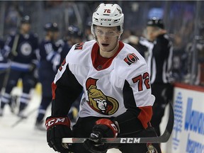 Senators defenceman Thomas Chabot has been told he's sticking with the NHL club for the rest of this season. Kevin King/Postmedia
