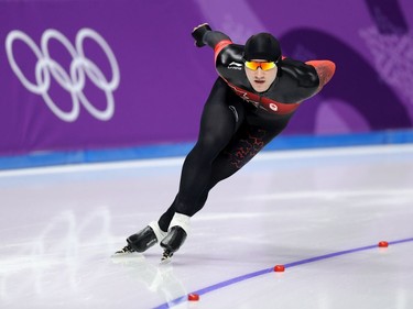 Vincent De Haitre of Canada comptes during the Men's 1500m Speed Skating on day four of the PyeongChang 2018 Winter Olympic Games at Gangneung Oval  on February 13, 2018 in Gangneung, South Korea.