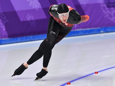 Canada's Ted-Jan Bloemen competes in the men's 10,000m speed skating event during the Pyeongchang 2018 Winter Olympic Games at the Gangneung Oval in Gangneung on February 15, 2018.