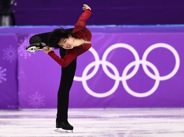 South Korea's Cha Junhwan competes in the men's single skating short program of the figure skating event during the Pyeongchang 2018 Winter Olympic Games at the Gangneung Ice Arena in Gangneung on February 16, 2018.