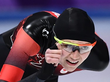 Canada's Isabelle Weidemann competes in the women's 5,000m speed skating event during the Pyeongchang 2018 Winter Olympic Games at the Gangneung Oval in Gangneung on February 16, 2018.