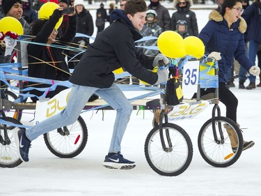 Team Lisgar BL(is)G(ar) took part in the 38th Accora Village Bed Race for Kiwanis Saturday Feb. 17, 2018 on Dow's Lake, part of Winterlude.