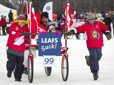 One of Accora's team's took part in the 38th Bed Race for Kiwanis Saturday Feb. 17, 2018 on Dow's Lake, part of Winterlude.
