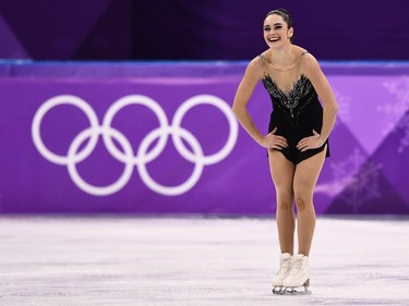 Canada's Kaetlyn Osmond competes in the women's single skating free skating of the figure skating event during the Pyeongchang 2018 Winter Olympic Games at the Gangneung Ice Arena in Gangneung on February 23, 2018.