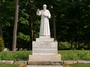 This statue of St. Charbel Makhlouf is the centrepiece of Beechwood’s Lebanese cemetery.
