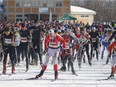 Skiers take part in the freestyle Gatineau Loppet cross-country ski race in Gatineau on Sunday, February 19, 2017.