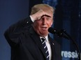 onald Trump speaks during a lunch at the 2018 House & Senate Republican Member Conference February 1, 2018 at the Greenbrier resort in White Sulphur Springs, West Virginia. President Trump spoke to Congressional Republicans at the annual retreat two days after he gave his first State of the Union address to the nation.