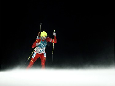 PYEONGCHANG-GUN, SOUTH KOREA - FEBRUARY 12:  Yan Zhang of China competes  during the Women's Biathlon 10km Pursuit on day three of the PyeongChang 2018 Winter Olympic Games at Alpensia Biathlon Centre on February 12, 2018 in Pyeongchang-gun, South Korea.