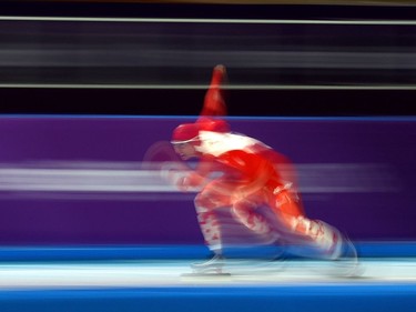 GANGNEUNG, SOUTH KOREA - FEBRUARY 12:  Luiza Zlotkowska of Poland competes during the Ladies 1,500m Long Track Speed Skating final on day three of the PyeongChang 2018 Winter Olympic Games at Gangneung Oval on February 12, 2018 in Gangneung, South Korea.