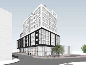 A redesigned nine-storey building proposed for 979 Wellington St. W. in Hintonburg would have two affordable units.