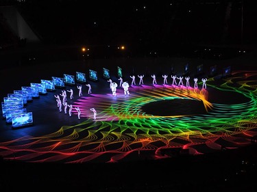 Entertainers perform during the closing ceremony of the Pyeongchang 2018 Winter Olympic Games at the Pyeongchang Stadium on February 25, 2018.