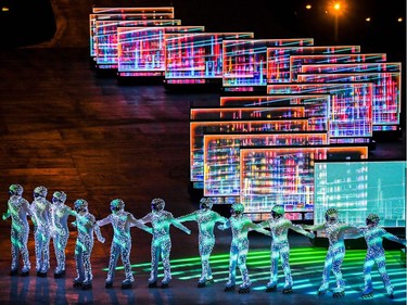 Dancers perform during the closing ceremony of the Pyeongchang 2018 Winter Olympic Games at the Pyeongchang Stadium on February 25, 2018.