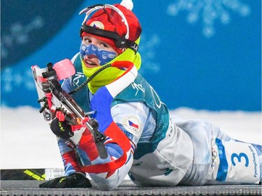 Czech Republic's Veronika Vitkova competes in the women's 10km pursuit biathlon event during the Pyeongchang 2018 Winter Olympic Games on February 12, 2018, in Pyeongchang.