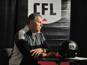 Canadian Football League commissioner Randy Ambrosie at the CFL's annual winter meetings in Banff, Alta., on Wednesday, Jan. 10, 2018.