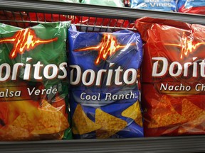 Doritos chips are shown on display at a grocery store in Palo Alto, Calif., Wednesday, Oct. 6, 2010.
