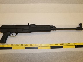 This semi-automatic rifle was seized in Ottawa as part of a joint Ottawa-Gatineau anti-drug sweep.
