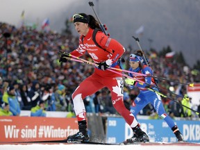 Biathletes like Team Canada's Rosanna Crawford, seen in World Cup competition in Germany on Jan. 14, "need to use all their brain power."