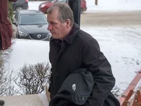 Gerald Stanley enters the Court of Queen's Bench on the day of closing arguments in his trial in Battleford, Sask., Thursday, February 8, 2018.