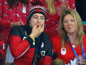 Scott Moir at the women's gold-medal Olympic hockey game.