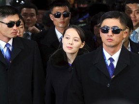 Kim Jong Un's sister Kim Yo Jong arrives at Jinbu station to attend the opening ceremony of the Pyeongchang Olympics on Feb. 9, 2018