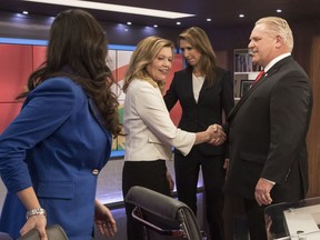 Ontario PC leadership candidates (left to right) Tanya Granic Allen, Christine Elliott, Caroline Mulroney and Doug Ford.