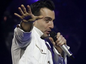 Jacob Hoggard of Hedley performs at TD Place in Ottawa on Feb. 20.