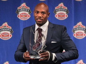 Kyries Hebert was named winner of the Tom Pate Memorial Award during Grey Cup week in Regina in 2013.