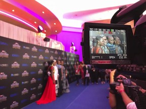 The cast of "Black Panther" arrive at the South Africa premiere on Friday, Feb. 16, 2018, in Johannesburg.