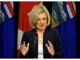 Alberta Premier Rachel Notley holds a news conference in Edmonton on Monday to provide an update on the trade war with British Columbia.