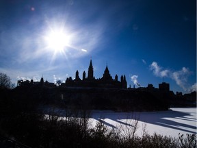 Parliament Hill on a cold winter day.