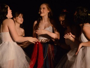 Rebecca White performs as Christine Daae and Ensemble as ballerinas, during Sir Wilfrid Laurier Secondary School's Cappies production of The Phantom of the Opera, on March 1, 2018, in Ottawa, ON.  (Ibtesam Jami/Sir Wilfrid Laurier Secondary School student)