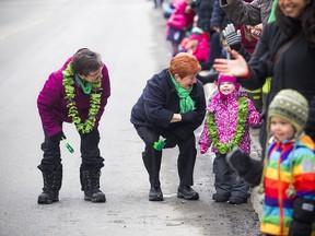 Spectators lined parts of the route to take in the Irish celebrations.