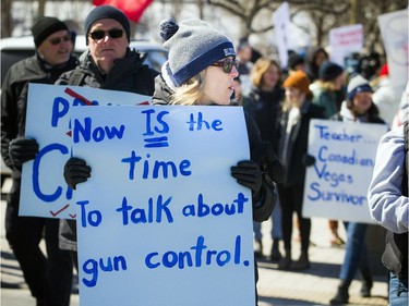March For Our Lives Ottawa started on Parliament Hill Saturday March 24, 2018, making its way over to Major's Hill Park. People of Ottawa took to the streets joining with others all over North America to demand lives and safety become a priority and to end gun violence and mass shootings in schools.   Ashley Fraser/Postmedia