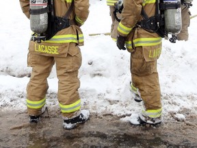 Firemen respond to a fire.