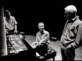 Keith Jarrett, centre, with Gary Peacock, right, and Jack DeJohnette, left.