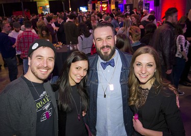 The Made with Love team: From left, founder Pierre-Olivier Trempe, event planner Florence D. Simon, brand ambassador Martin Pineault and Jannick Duval, press relations and event coordinator.