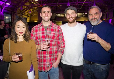 The Made with Love judges: From left, Briana Kim, chef/owner of Cafe My House, 2017 finalist Julian Bernard from Fauna, Matt Millard from Bar Laurel and Stephen Flood, bar manager at Riviera.