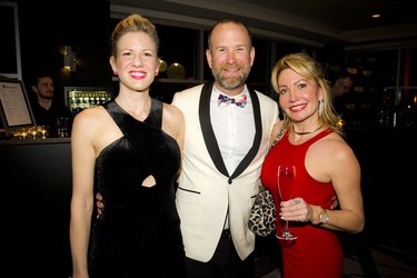 From left, Rachelle Levitsky and Bruno Racine of the Loft Urban Salon, a sponsor of the evening, and Liliane Cossette of Hilton Lac-Leamy.