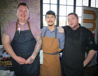 From left, Chris Lawson, Afred Norte and chef Matt Gregg of Grounded Kitchen.