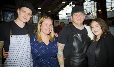 From left, Jeramy Rugg, Kate Watson, chef Jordan Holley and Angela Woodard of Riviera.