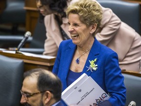 Premier Kathleen Wynne: Free good s and services may well appeal more than fighting the deficit.