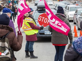 Carleton University support staff continue on the picket lines with pensions being the major stumbling block. Photo by Wayne Cuddington/ Postmedia