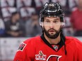 Clarke MacArthur of the Ottawa Senators looks on during warmups prior to a game against the Pittsburgh Penguins in Game Six of the Eastern Conference Final during the 2017 NHL Stanley Cup Playoffs at Canadian Tire Centre on May 23, 2017 in Ottawa,. (Jana Chytilova/Freestyle Photography/Getty Images)